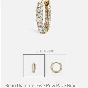8mm white gold pavé diamond ring